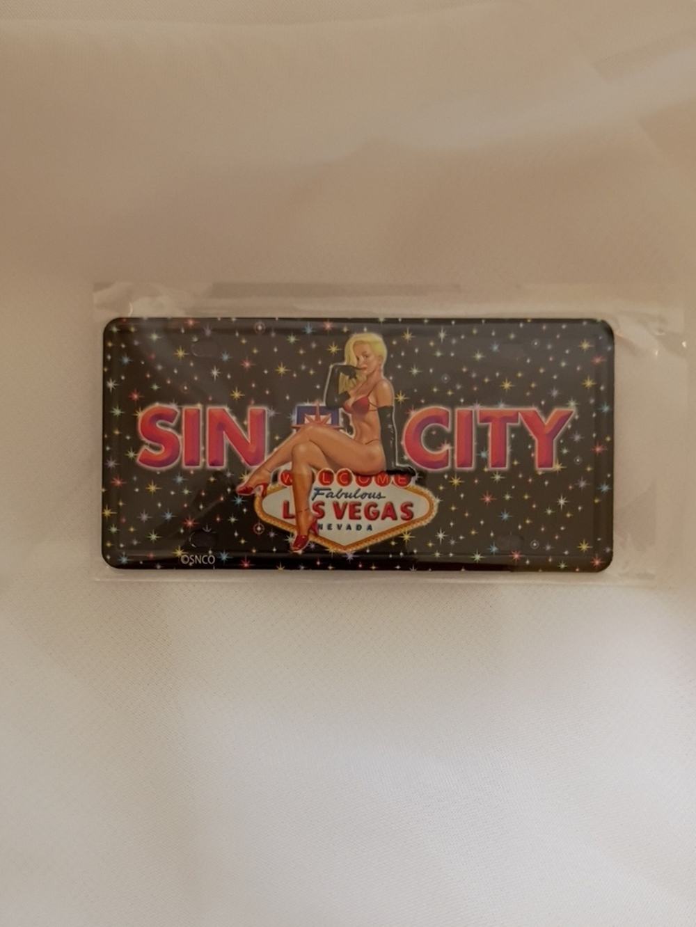 Sin City Las Vegas Decorative Magnet - Black with Pink Accents